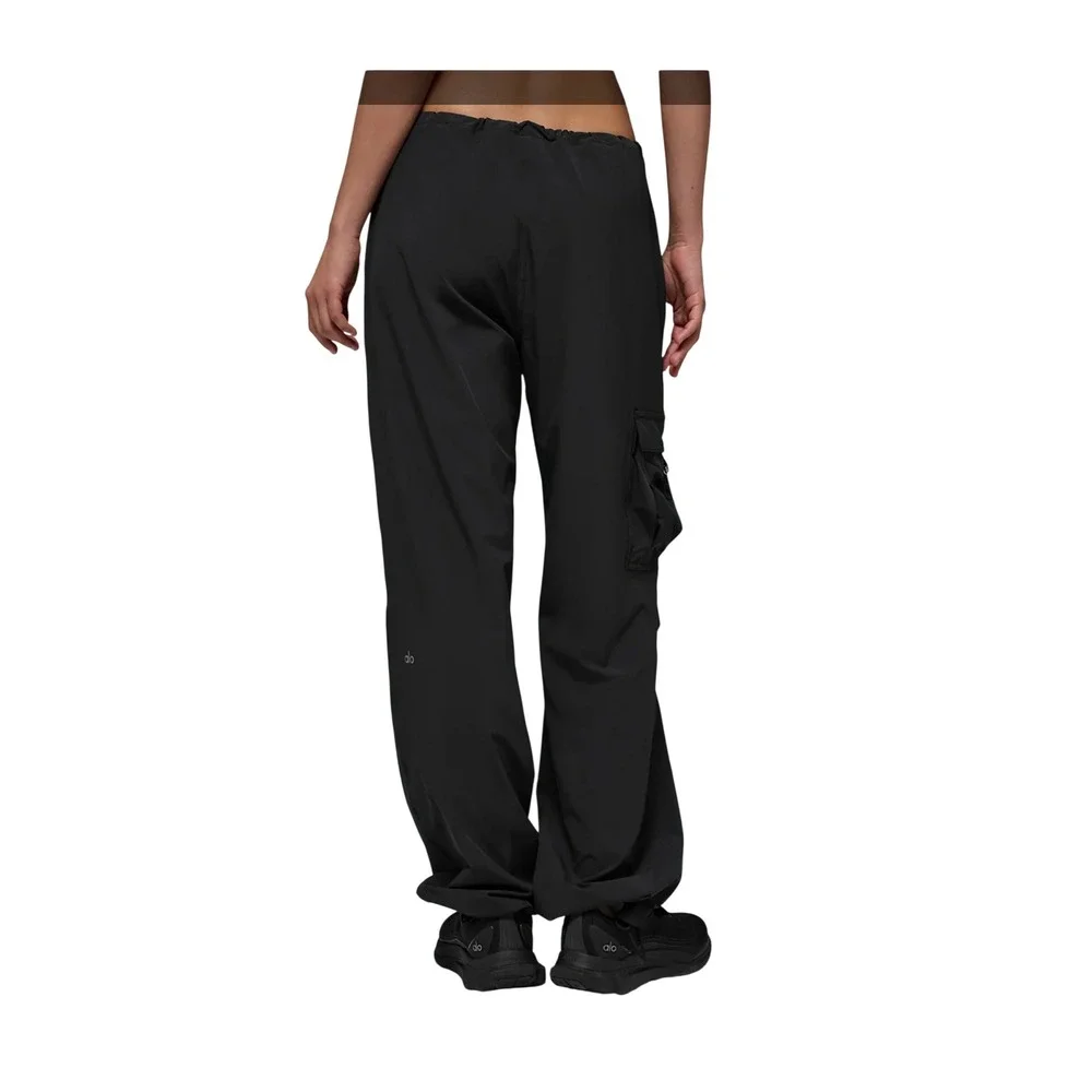 Alo Yoga Low Rise Megastar Cargo Pants Black XS Y2K Baggy Utility Streetwear